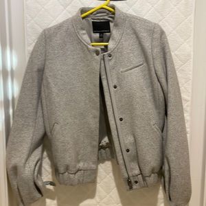 Banana Republic grey wool bomber jacket